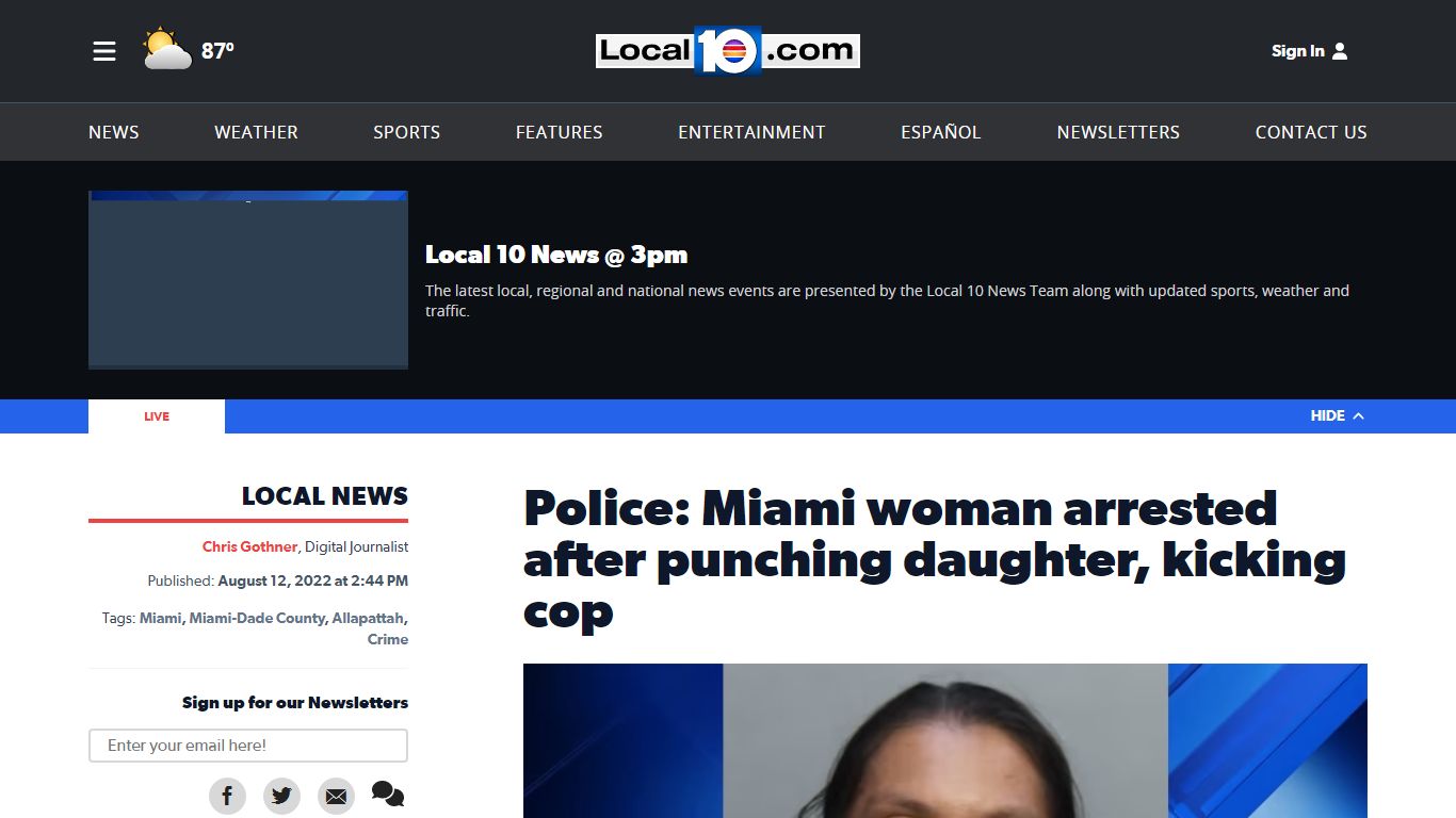 Police: Miami woman arrested after punching daughter, kicking cop
